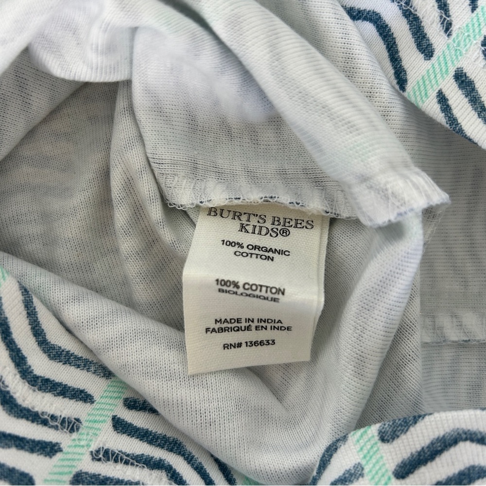 NEW [Burt’s Bees Kids] Organic Cotton Pajama Top Watercolor Chevron - Picture 6 of 6